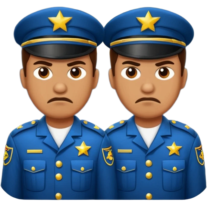 Angry guards at night with stars and moon emoji