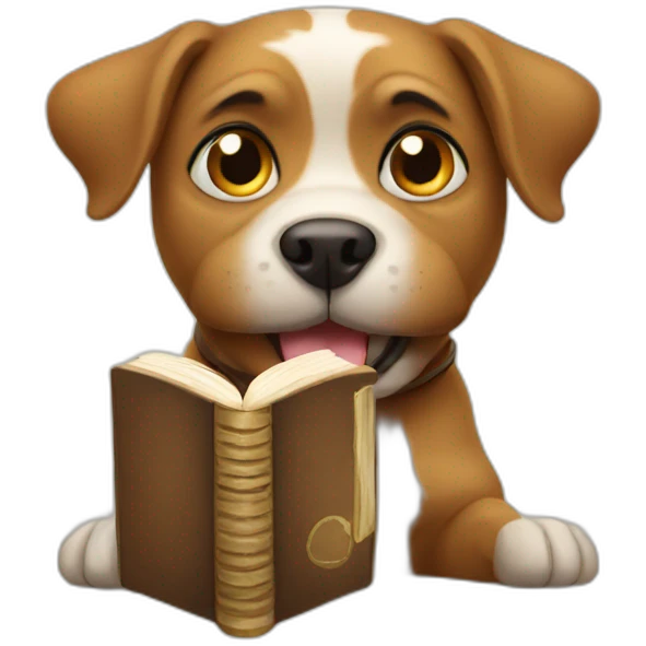 a dog with a book emoji