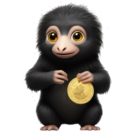 niffler from fantastic beasts films holding a gold coin emoji