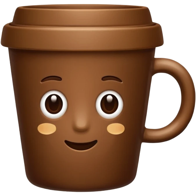 plain Coffee without Saucer, Brown Cup, no saucer. emoji