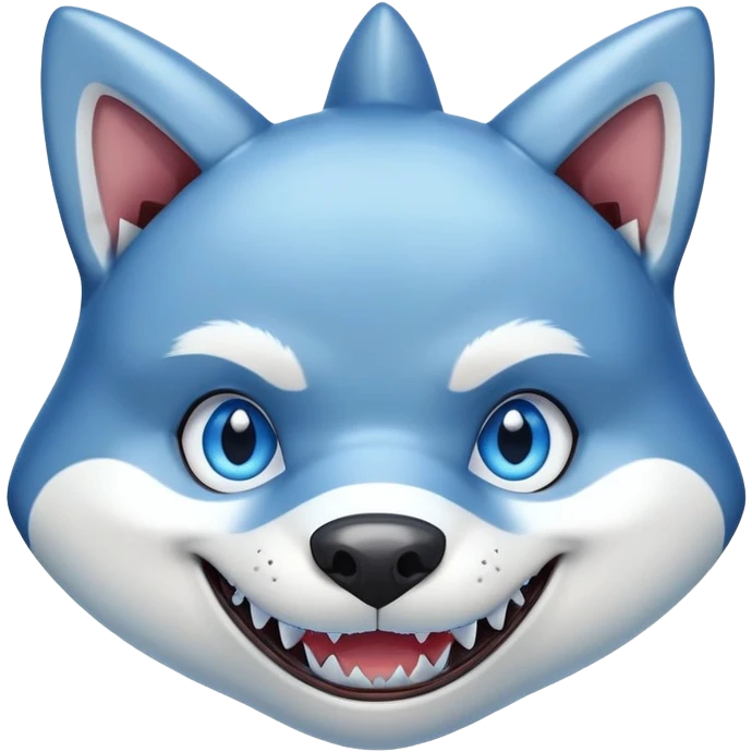 Shark head with husky body emoji
