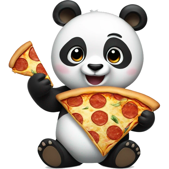 Panda holding pizza emoji