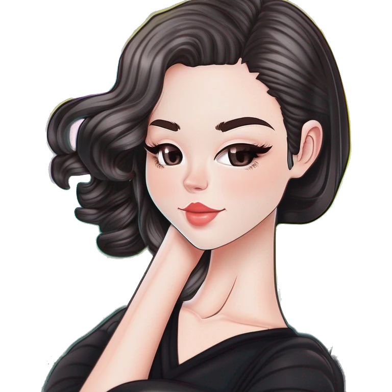 White girl with Black hair  emoji