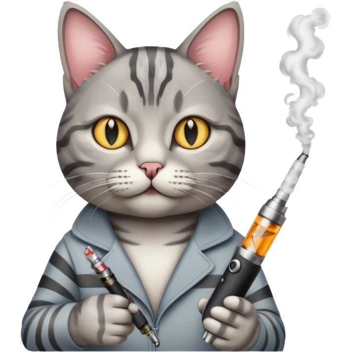 A cat with a vape emoji