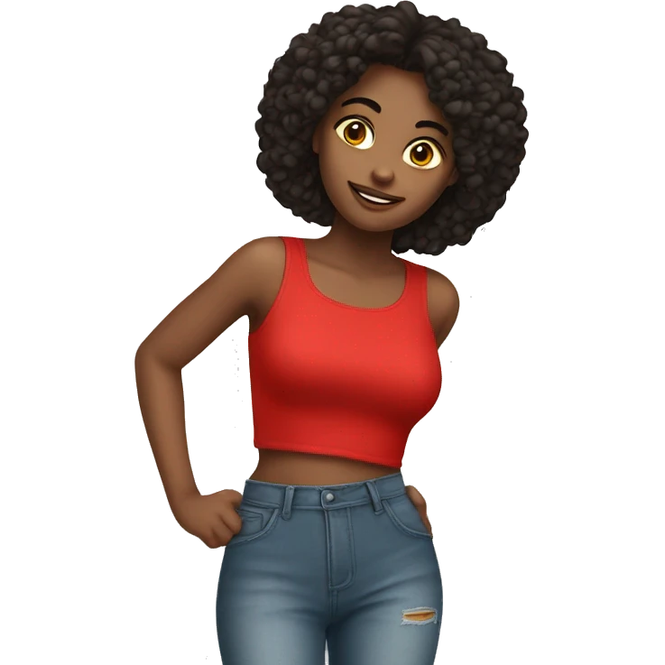 red crop top on girl emoji