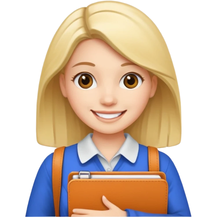 young woman with planner emoji