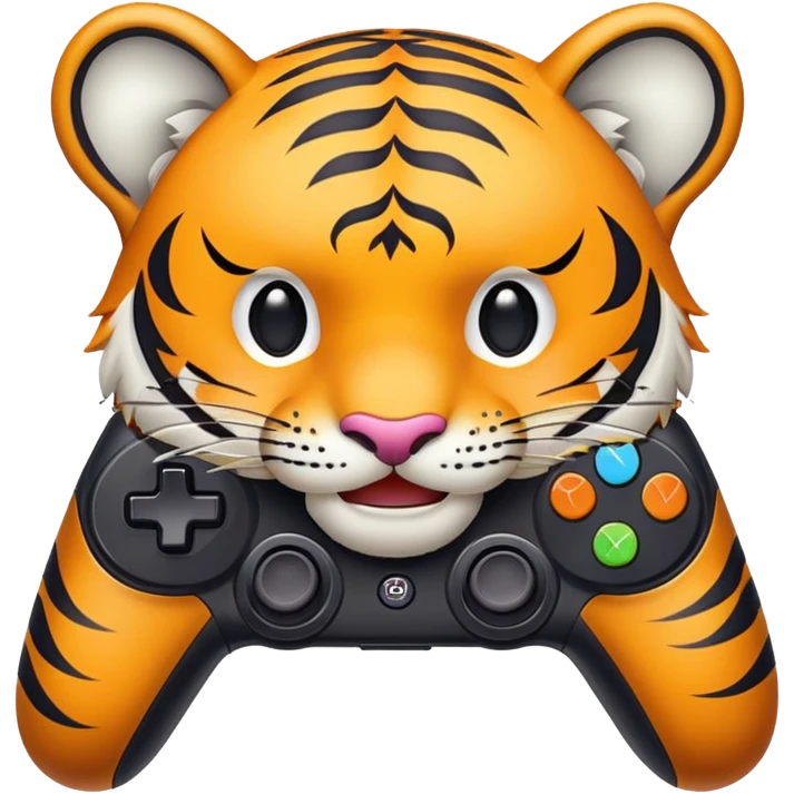 tiger face with gaming controller for Twitch emote emoji