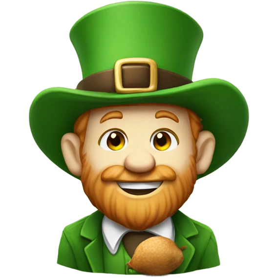 Leprechaun eating an acorn emoji