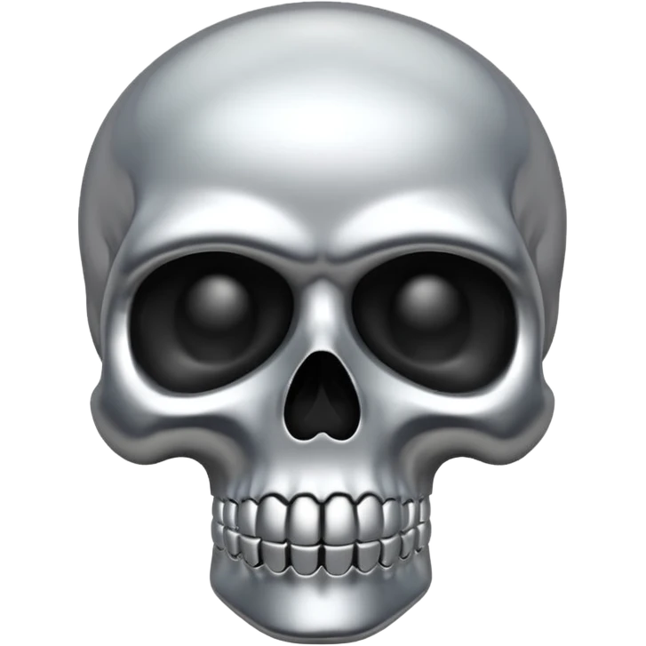 silver chrome scull emoji