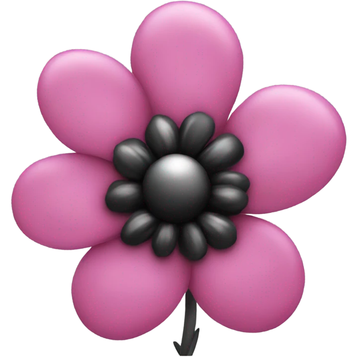 Flower pink black  emoji