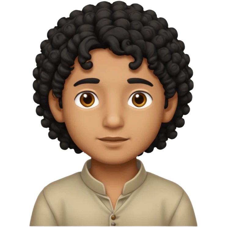 Indian boy with curly hair emoji