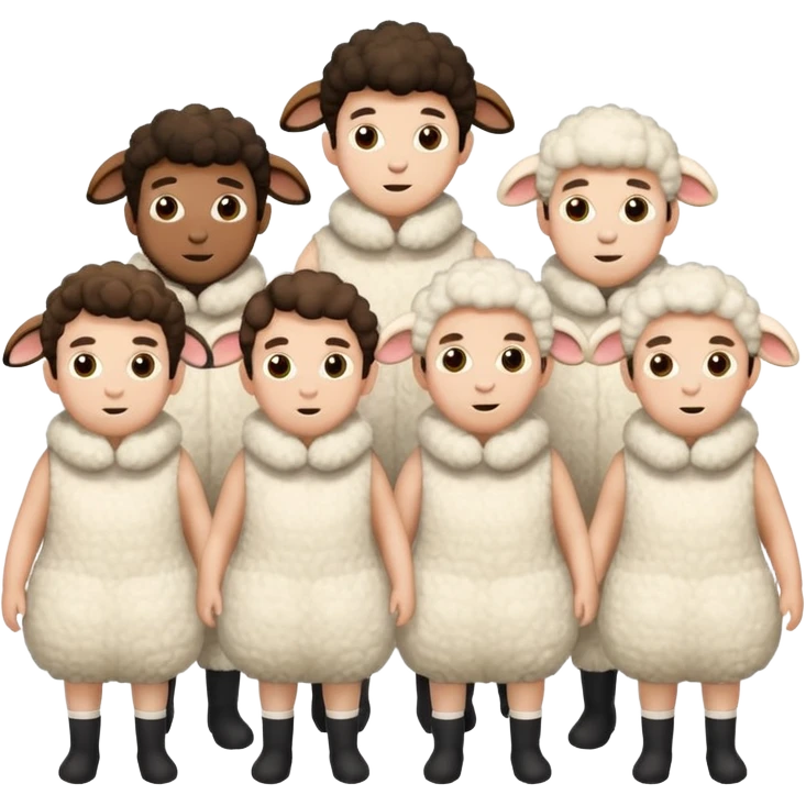 Só quero 5 pessoas vestidas de ovelhas  emoji