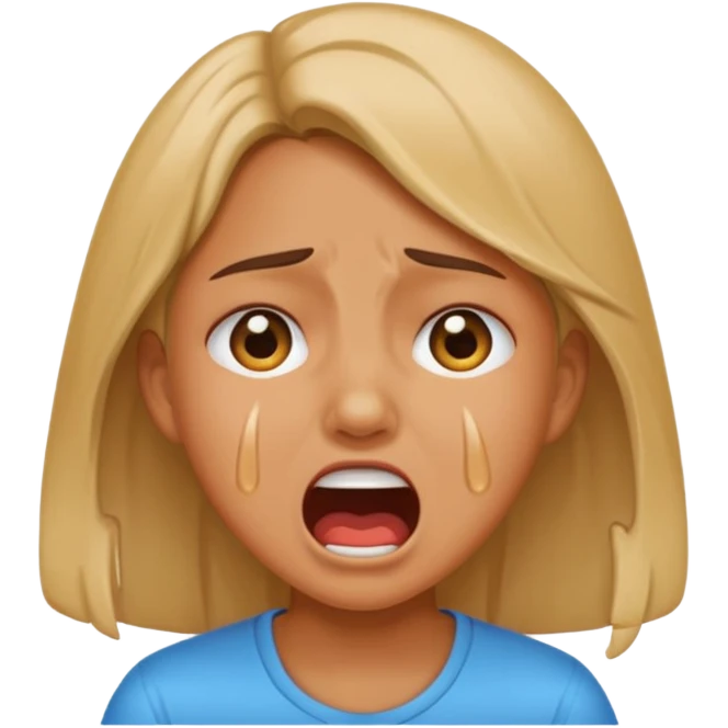 Crying girl screaming emoji