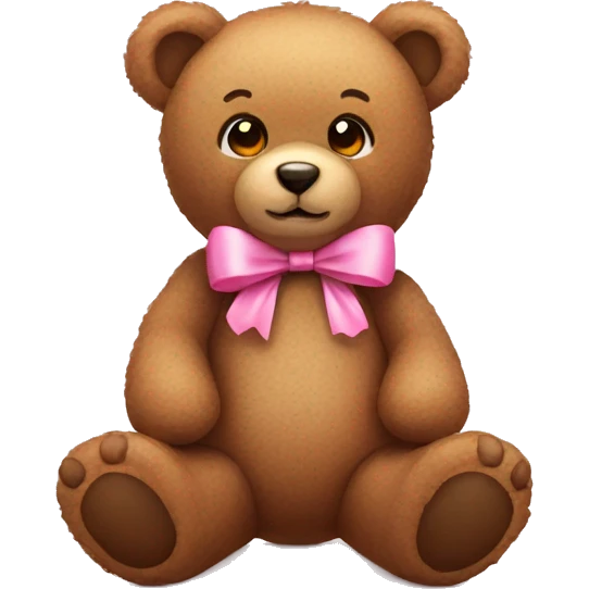 Teddy bear with pink bow emoji