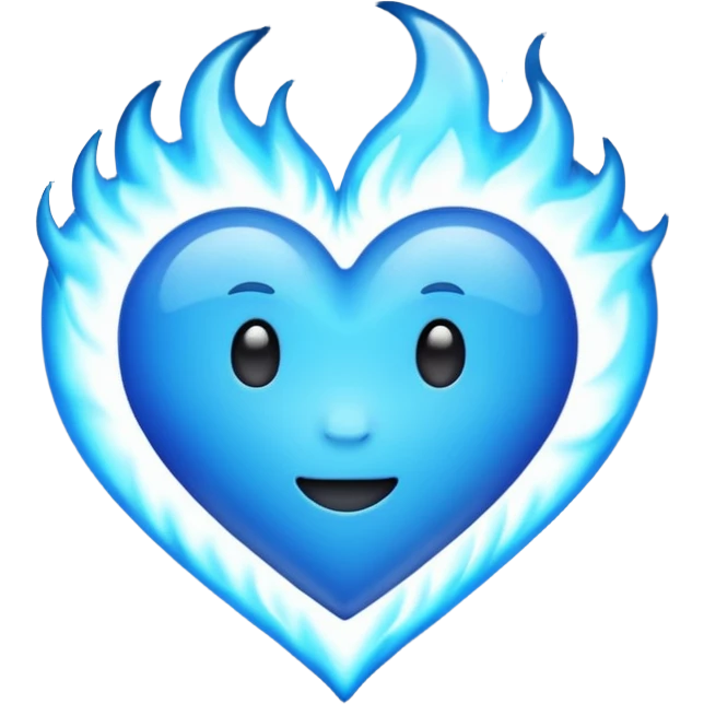 Emoji style Blue fire heart  emoji