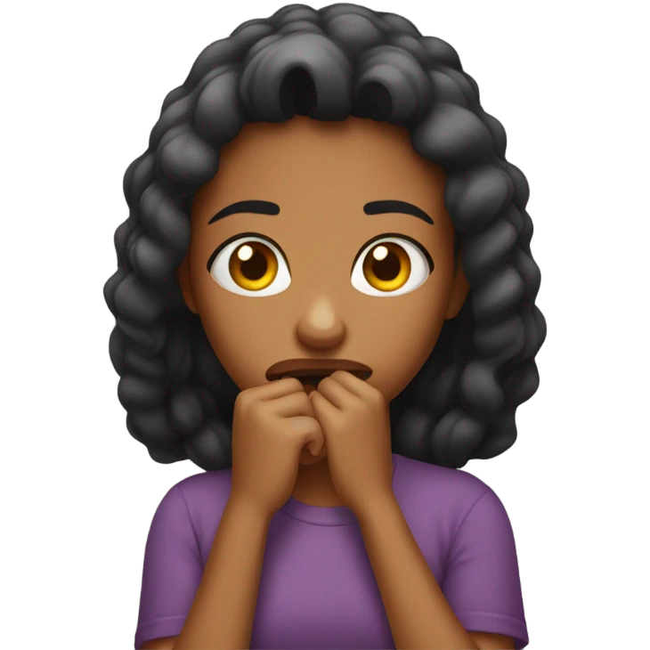 nervous girl bite fingernails  emoji