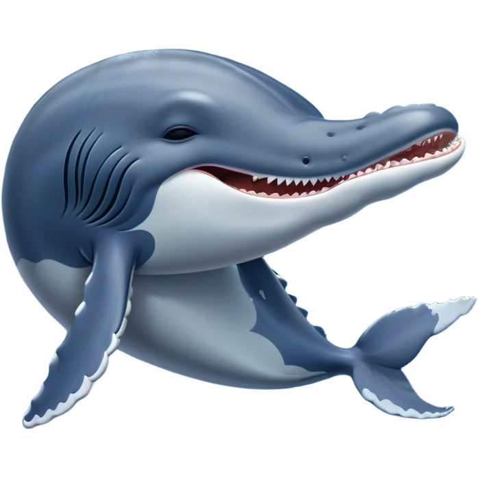 Cinematic Cute Yawning Humpback Whale Portrait Emoji, Head tilted slightly with a dramatic, wide-open yawn, showcasing a massive yet gentle blue-gray body with gently rippling baleen plates and sleepy, half-closed eyes, Simplified yet irresistibly adorable features, highly detailed, glowing with a soft, cozy marine glow, high shine, relaxed yet expressive, stylized with a dash of whimsical deep-sea charm, soft glowing outline, capturing the essence of a drowsy yet affectionate humpback whale that appears ready to drift into a deep-sea slumber! emoji