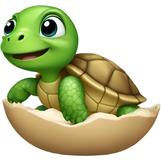 A baby turtle hatching emoji