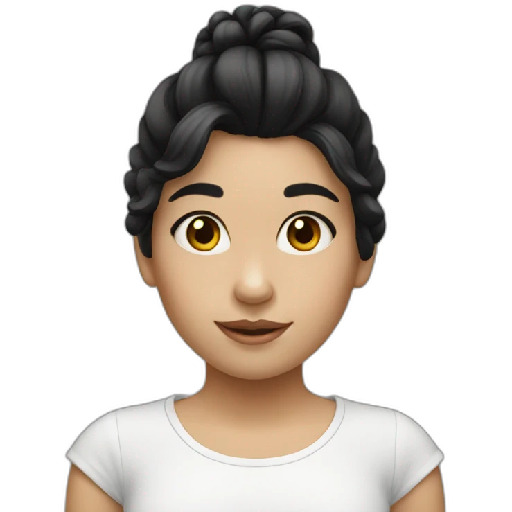 little white girl with black hair emoji