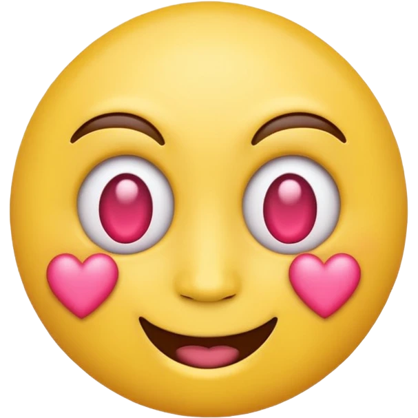 Emoji carita amarillo con ojos de corazones rosa  emoji