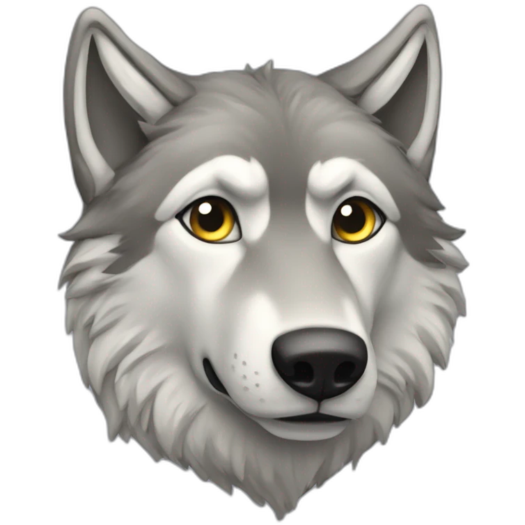 Loup sur un fean emoji