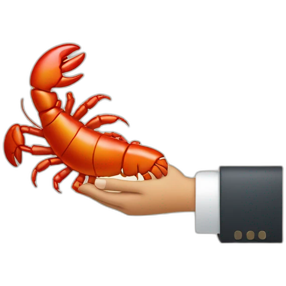 handshake hand and lobster claw emoji