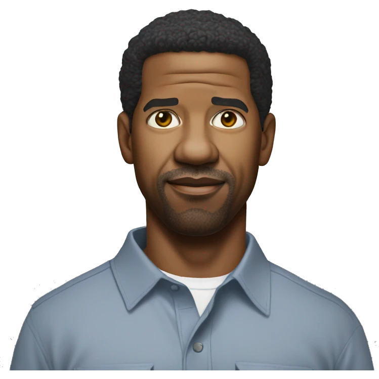 hyper realistic denzel washington wearing shirt emoji