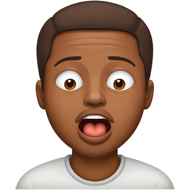 African-American man sleepy mouth open emoji