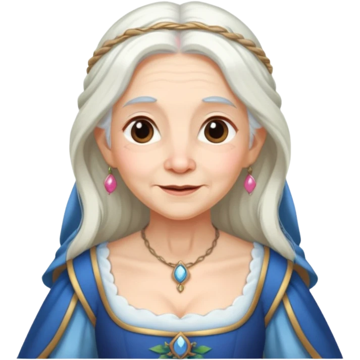 The kind and amiable grandmother in medieval fairy tales emoji