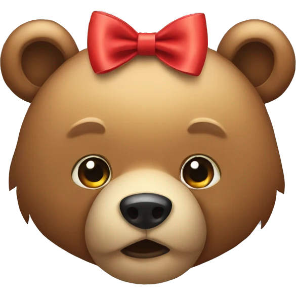 Bear head with a bow emoji