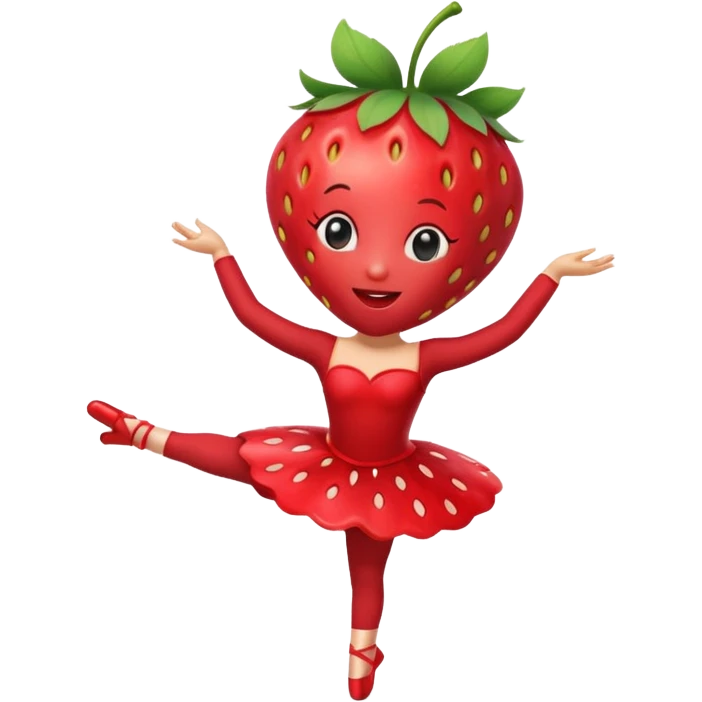 Strawberry fruit dancing ballet emoji