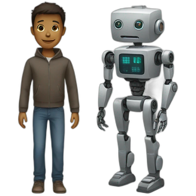 Robot AND human  emoji