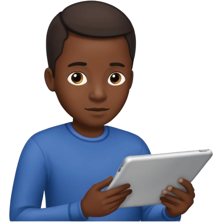 black man reading a tablet emoji