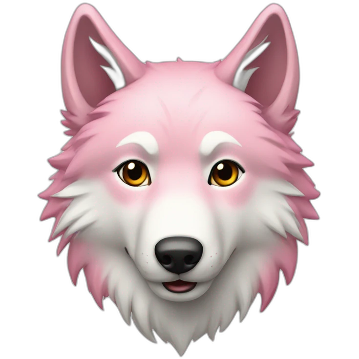 Loup rose et blanc emoji