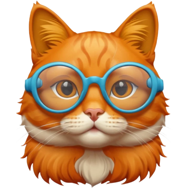orange cat wear swimming glasses emoji