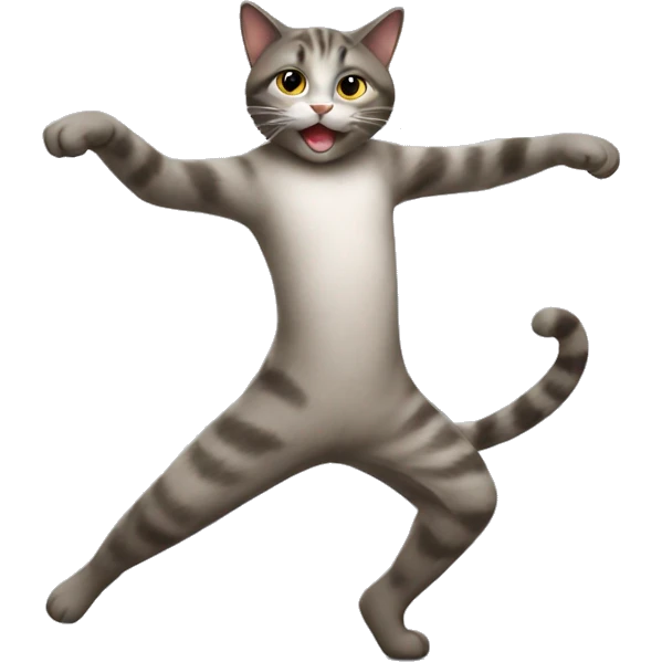 A cat doing a dance emoji