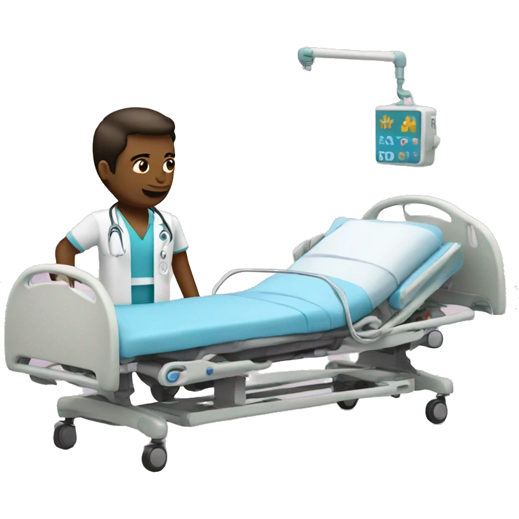 Hospital bed with Patient  emoji