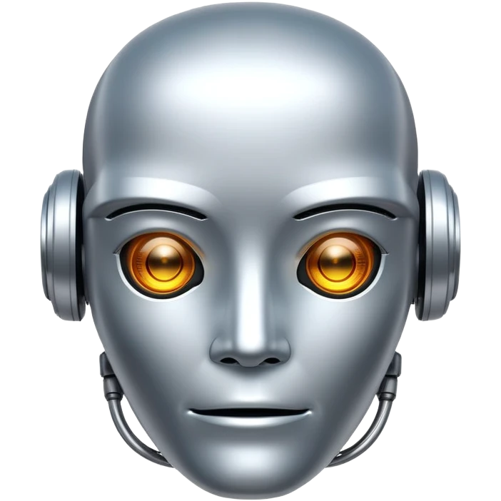 simple AI robot face with digital expression emoji