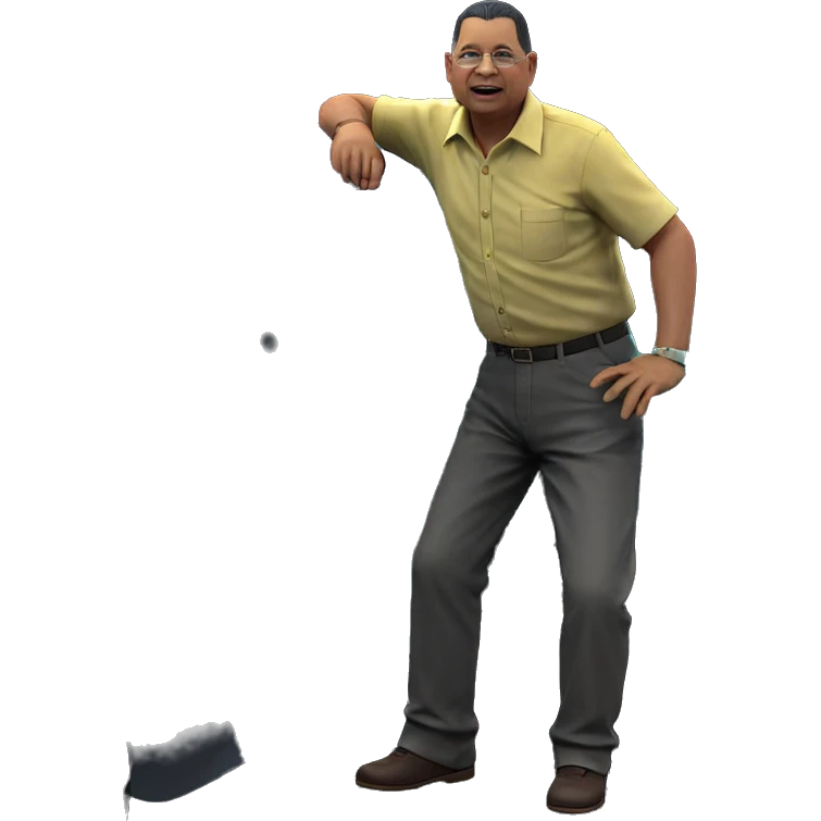 old man in yellow shirt emoji