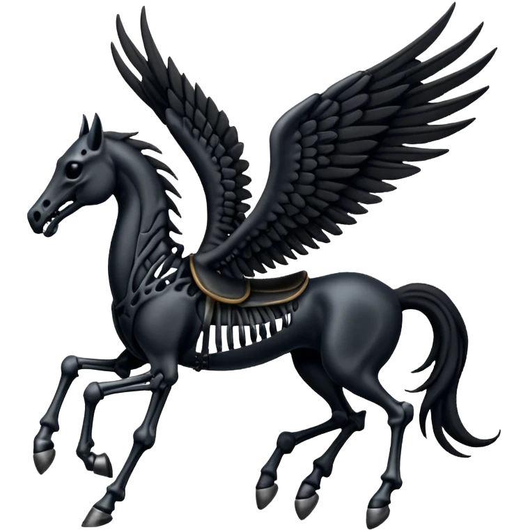 thestral: Winged horses visible only to those who have witnessed death and understand its significance. emoji