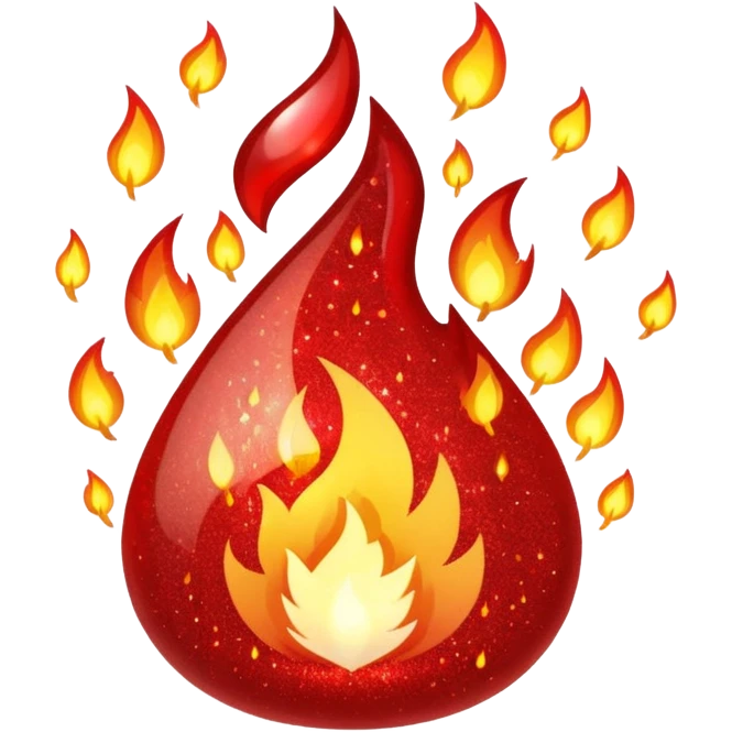 red glitter fire emoji