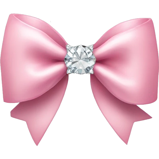 light pink bow with diamond in the middle emoji