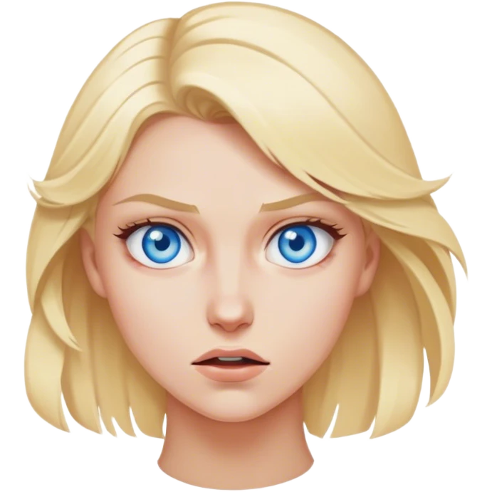 Blond woman with Blue eyes in a brawl emoji