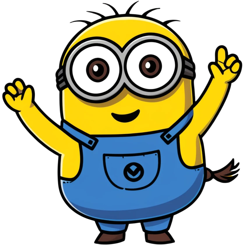 Minion character waving emoji