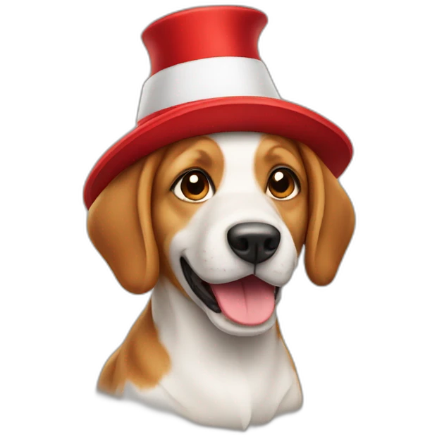 dog with a red hat emoji