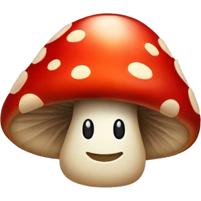 Red Mushroom with happy face emoji