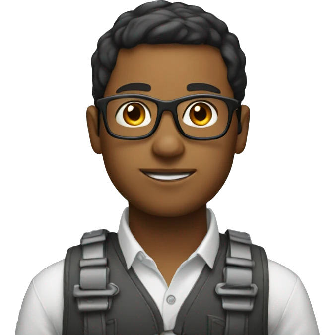 young engineer with glasses without helmet emoji