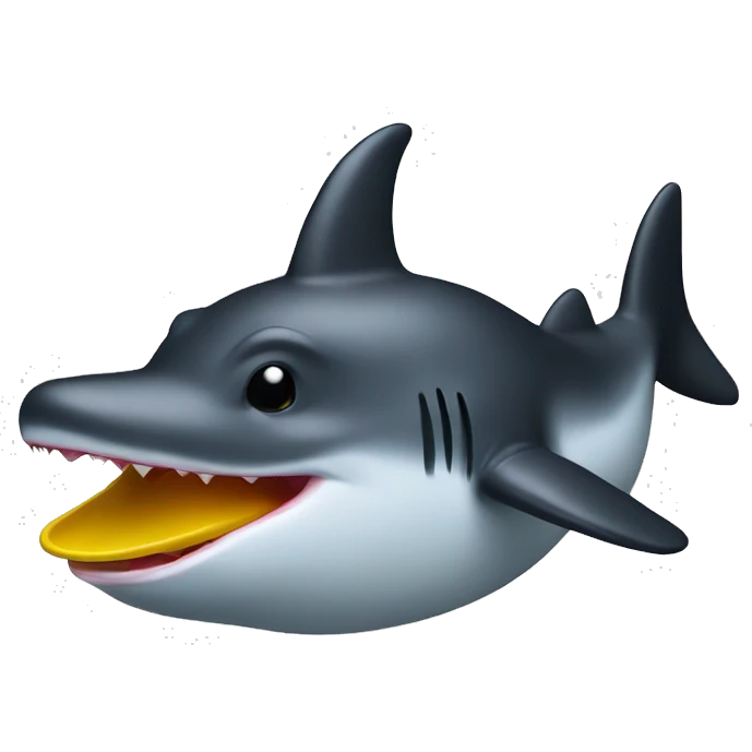 Rubber duck shark with a gradation cap emoji