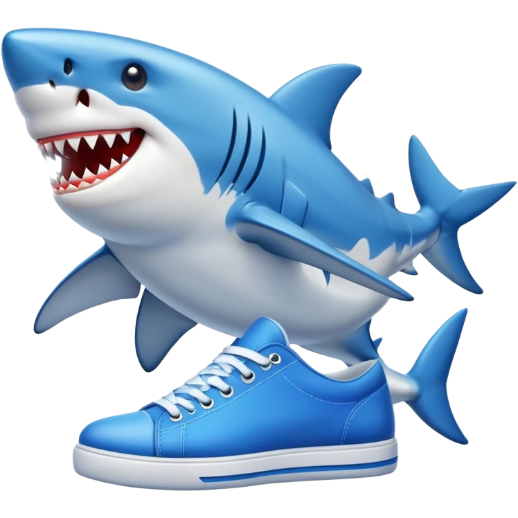 ￼ ￼ shark with shoes blue ￼ emoji
