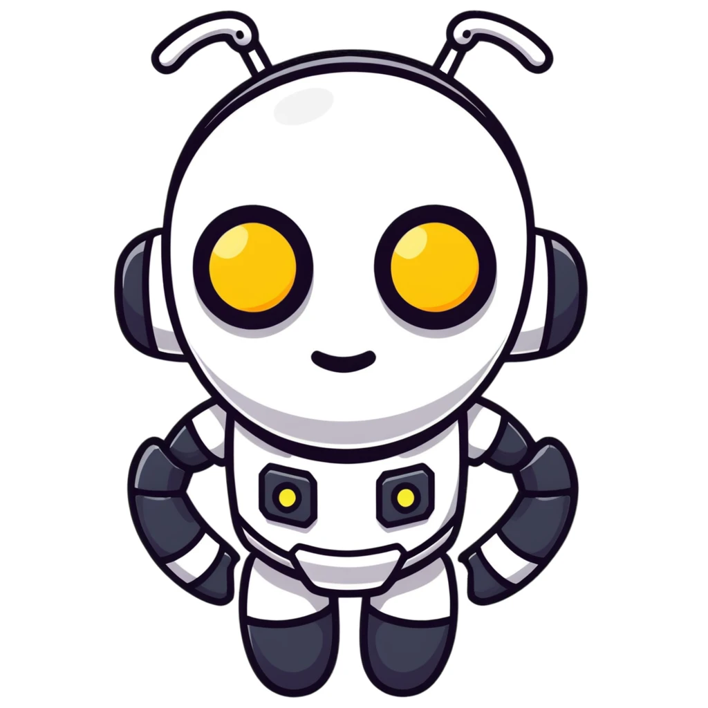 modern face of a black robot with white led eyes, red background emoji